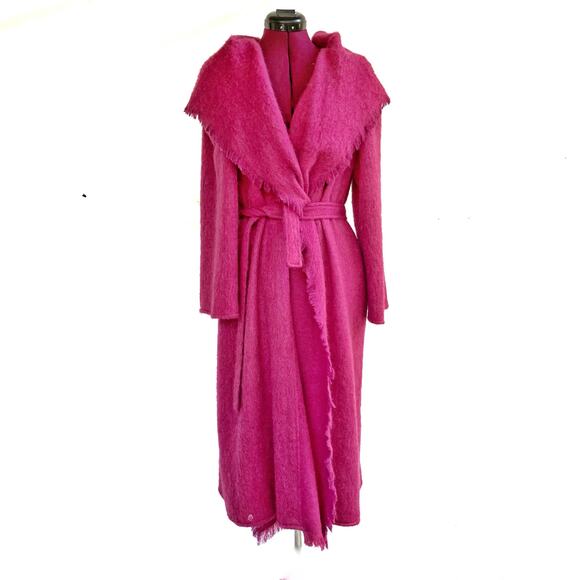 Giorgio Sant’Angelo Fuchsia Mohair Wrap Coat | Vintage 1970s–80s Italian Design - Picture 1 of 16